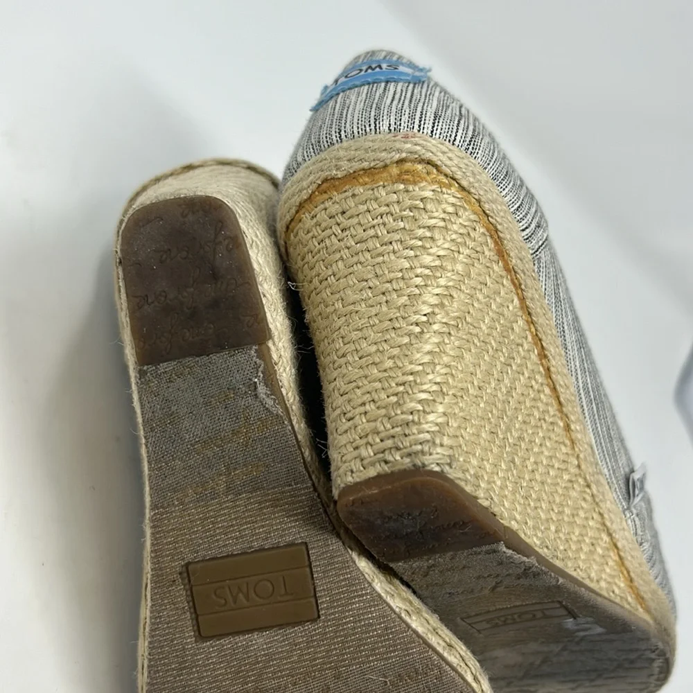 Toms Espadrille Wedged Heel Open Toe Shoes Size 7